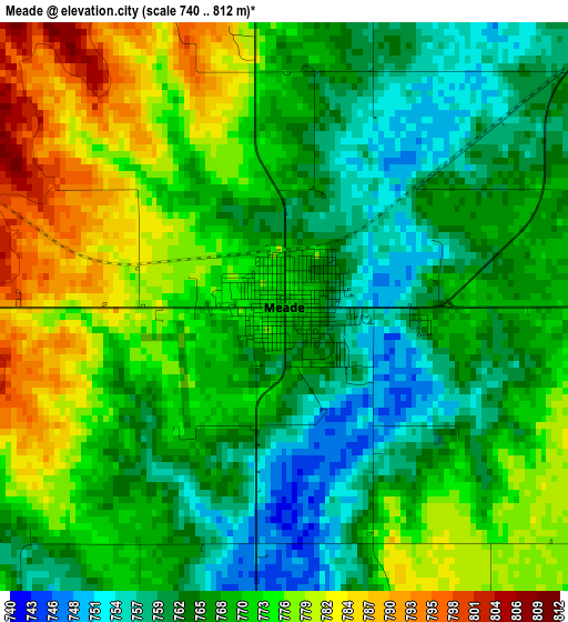 Meade elevation map