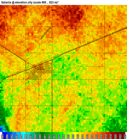 Satanta elevation map