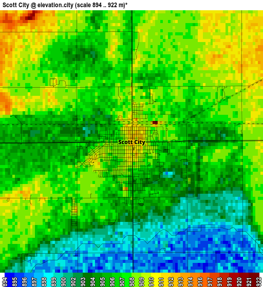 Scott City elevation map