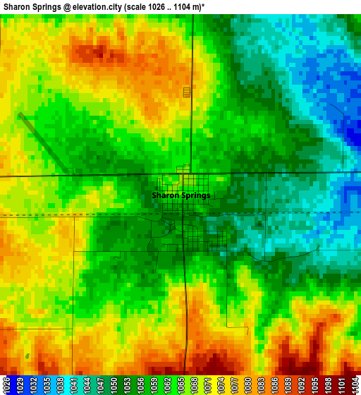 Sharon Springs elevation map