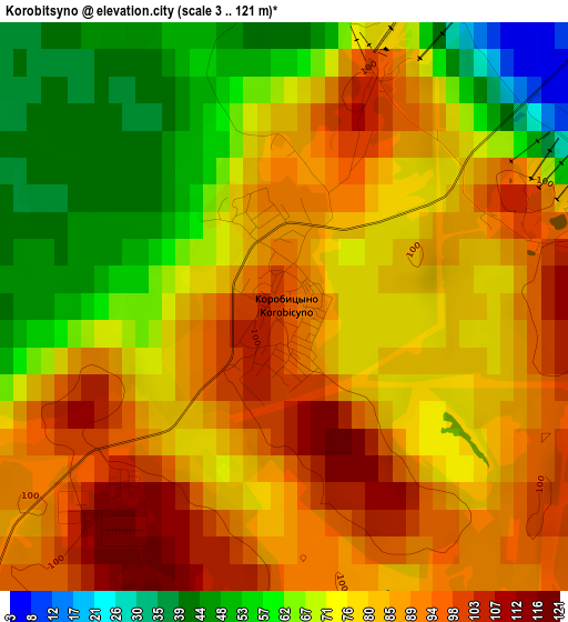 Korobitsyno elevation map