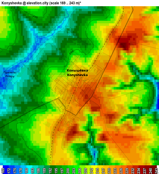 Konyshevka elevation map