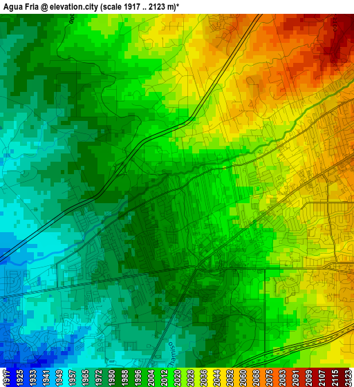 Agua Fria elevation map