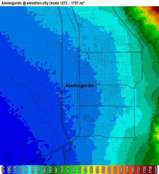 Alamogordo elevation map