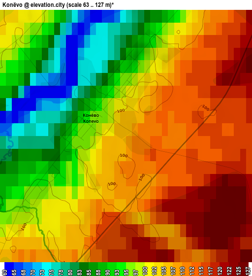 Konëvo elevation map