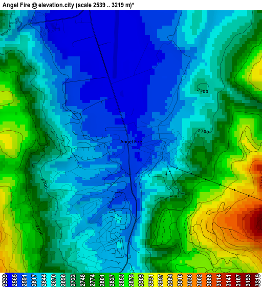 Angel Fire elevation map