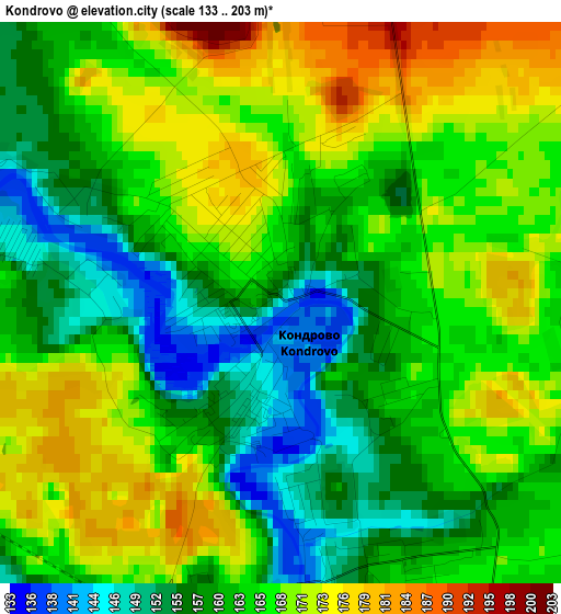 Kondrovo elevation map