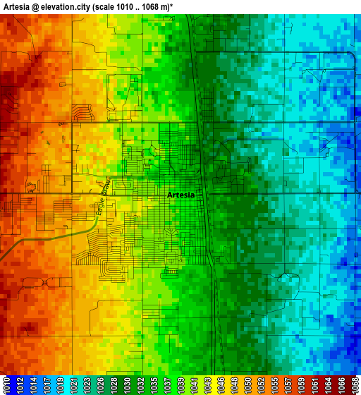 Artesia elevation map