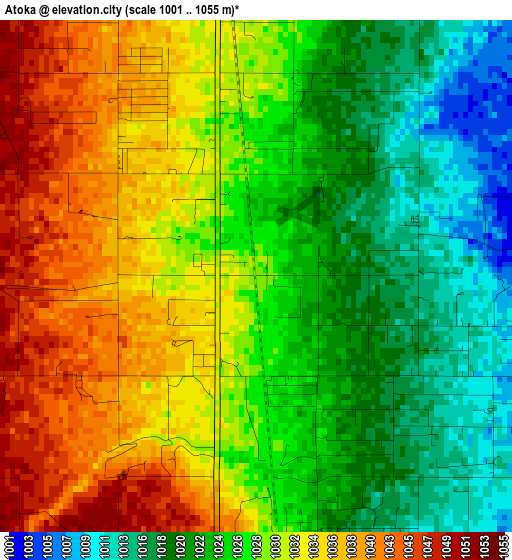 Atoka elevation map