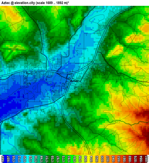 Aztec elevation map