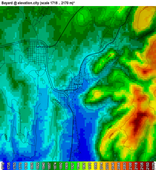 Bayard elevation map