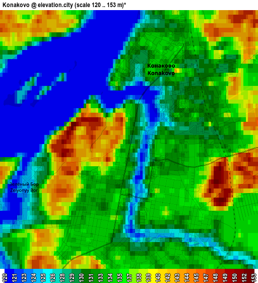 Konakovo elevation map