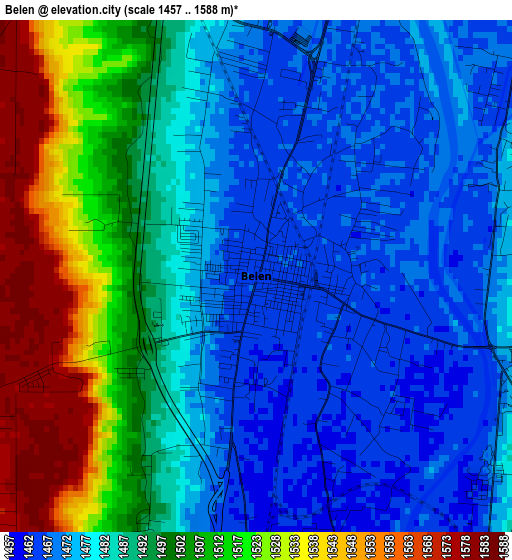 Belen elevation map