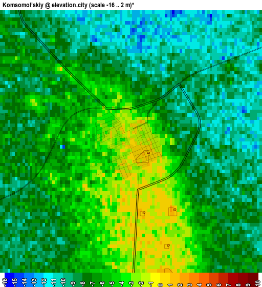 Komsomol’skiy elevation map