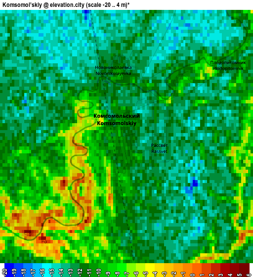 Komsomol’skiy elevation map