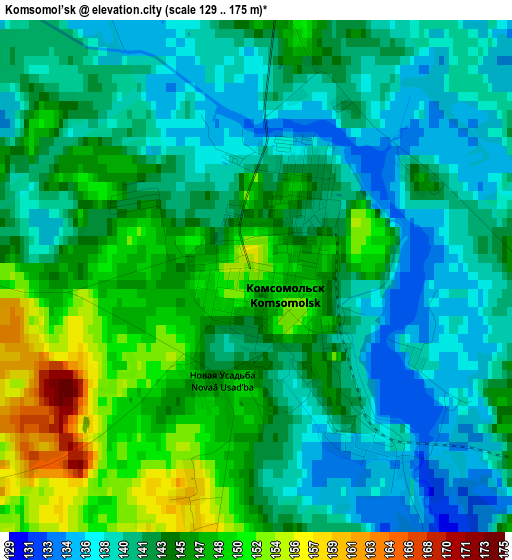 Komsomol’sk elevation map