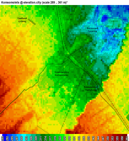 Komsomolets elevation map