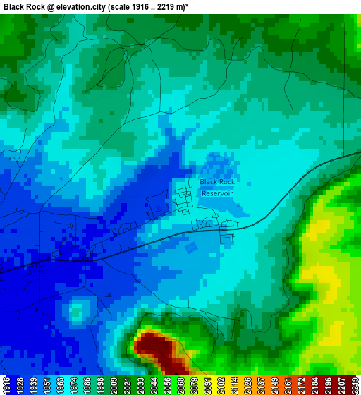 Black Rock elevation map