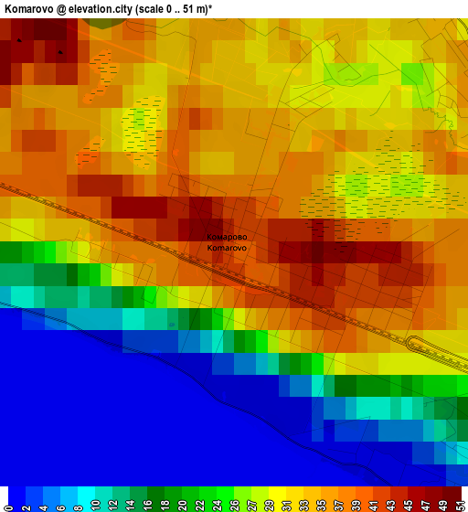 Komarovo elevation map