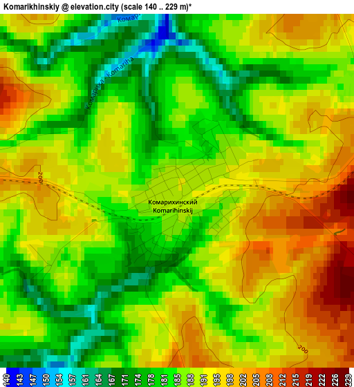 Komarikhinskiy elevation map