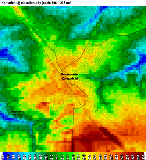 Komarichi elevation map