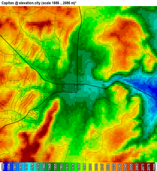 Capitan elevation map