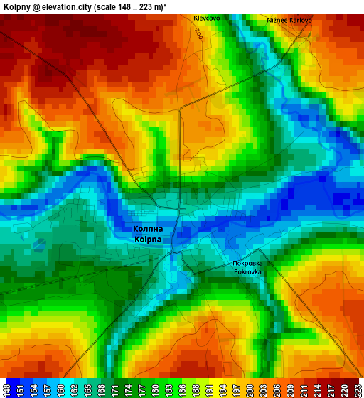 Kolpny elevation map