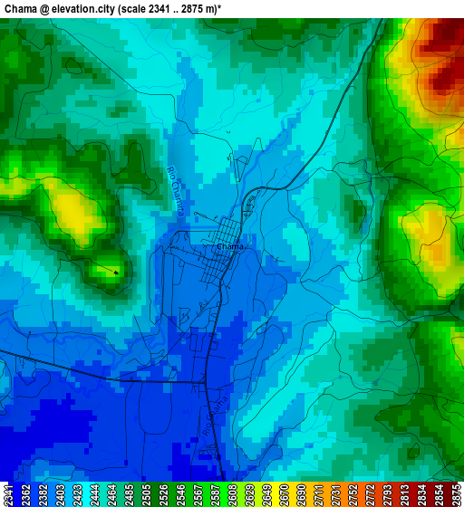 Chama elevation map