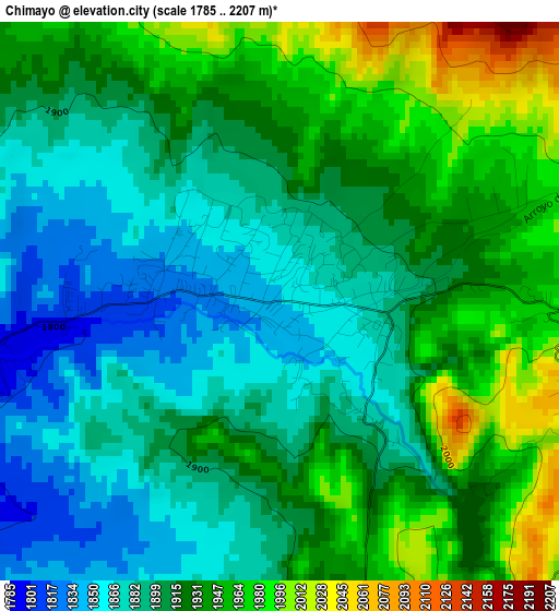 Chimayo elevation map