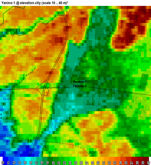Yanino-1 elevation map