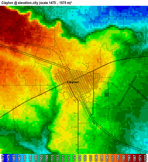 Clayton elevation map