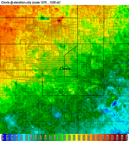 Clovis elevation map