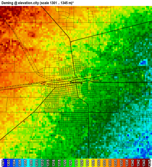 Deming elevation map