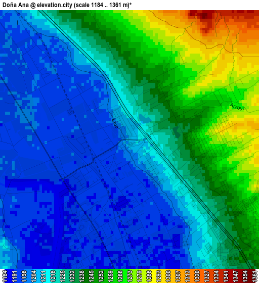 Doña Ana elevation map