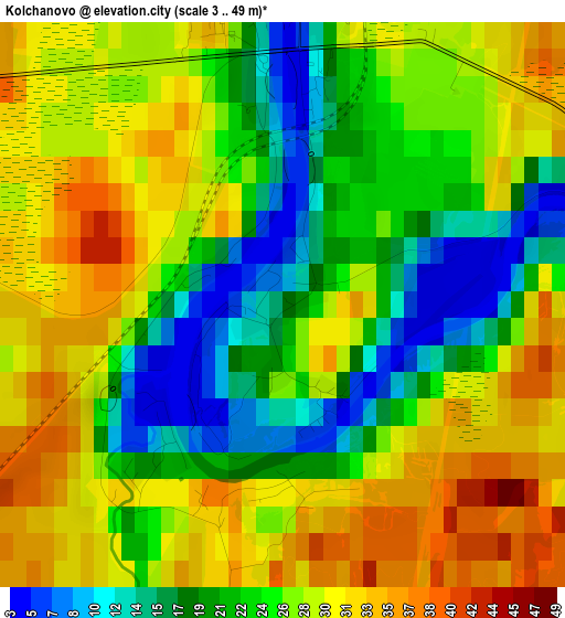 Kolchanovo elevation map