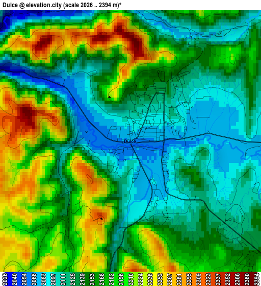 Dulce elevation map