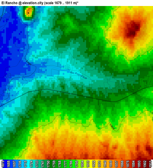 El Rancho elevation map