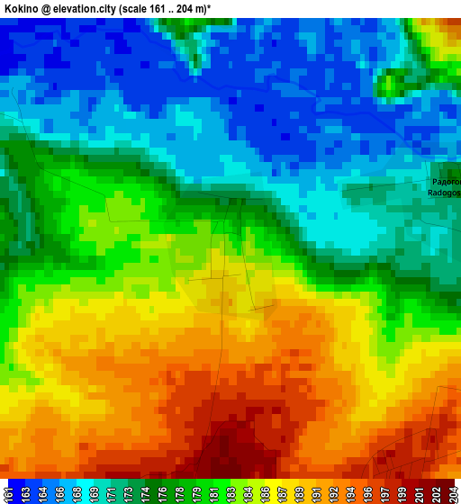 Kokino elevation map