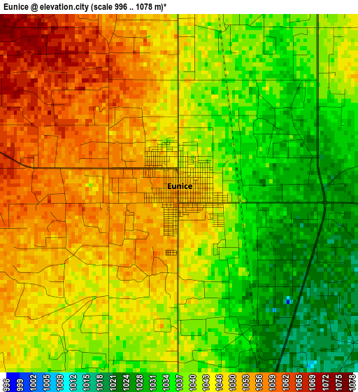 Eunice elevation map