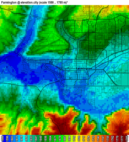 Farmington elevation map