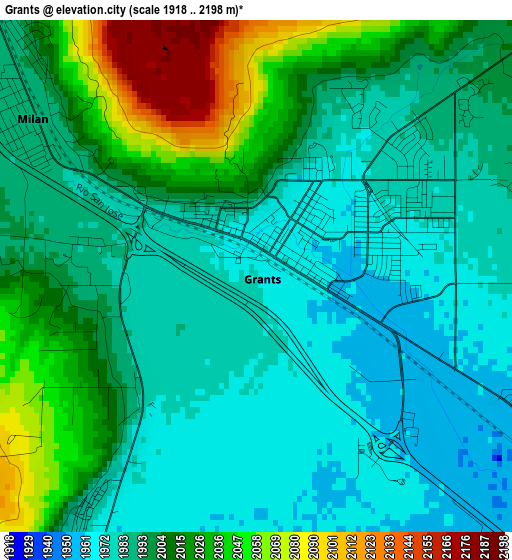 Grants elevation map