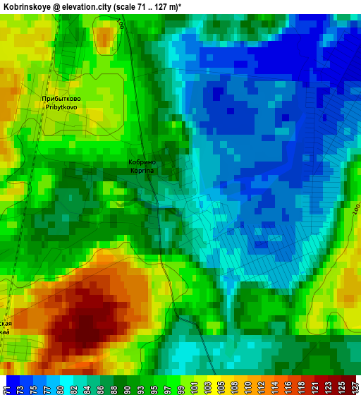 Kobrinskoye elevation map