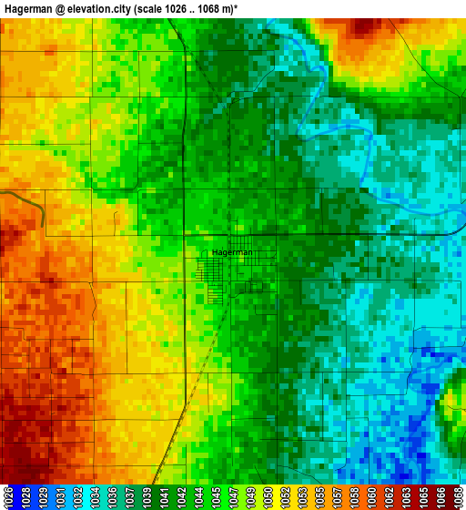 Hagerman elevation map