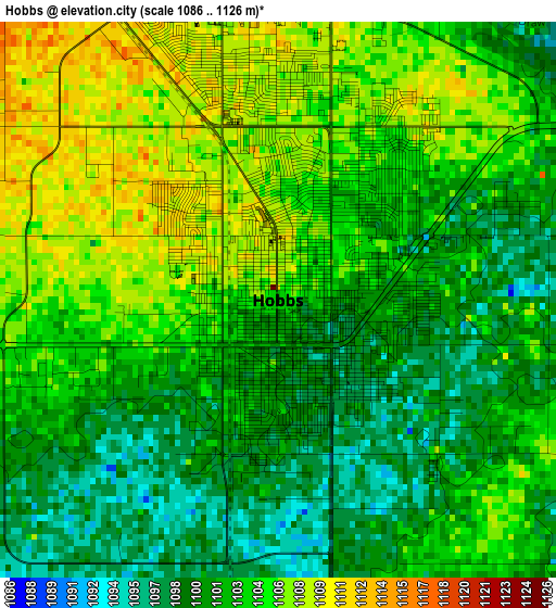 Hobbs elevation map