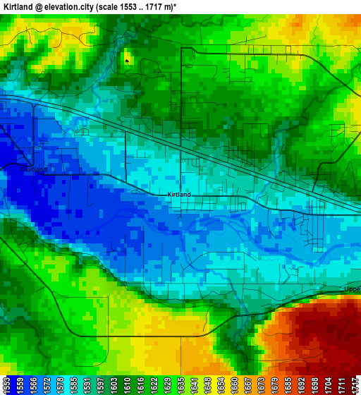 Kirtland elevation map