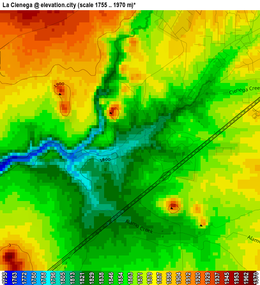 La Cienega elevation map