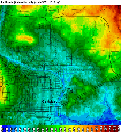 La Huerta elevation map