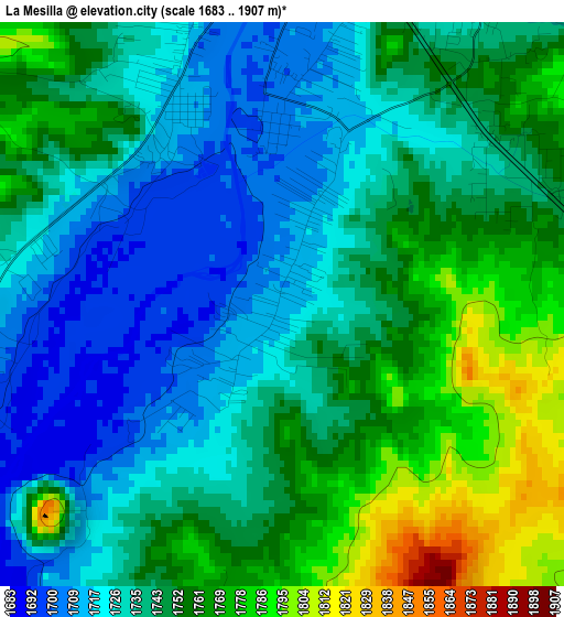 La Mesilla elevation map