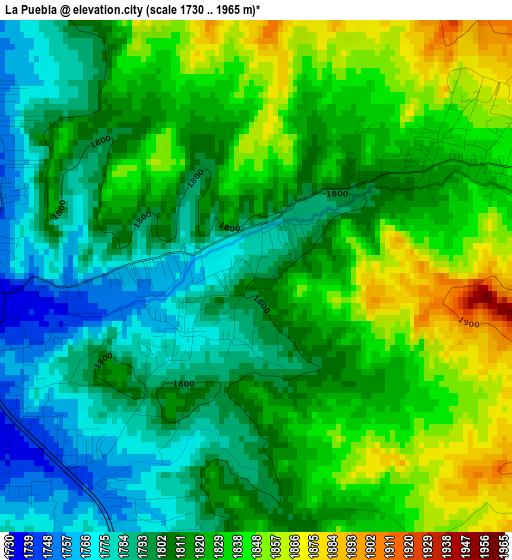 La Puebla elevation map