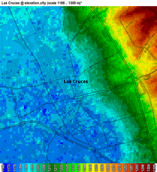 Las Cruces elevation map